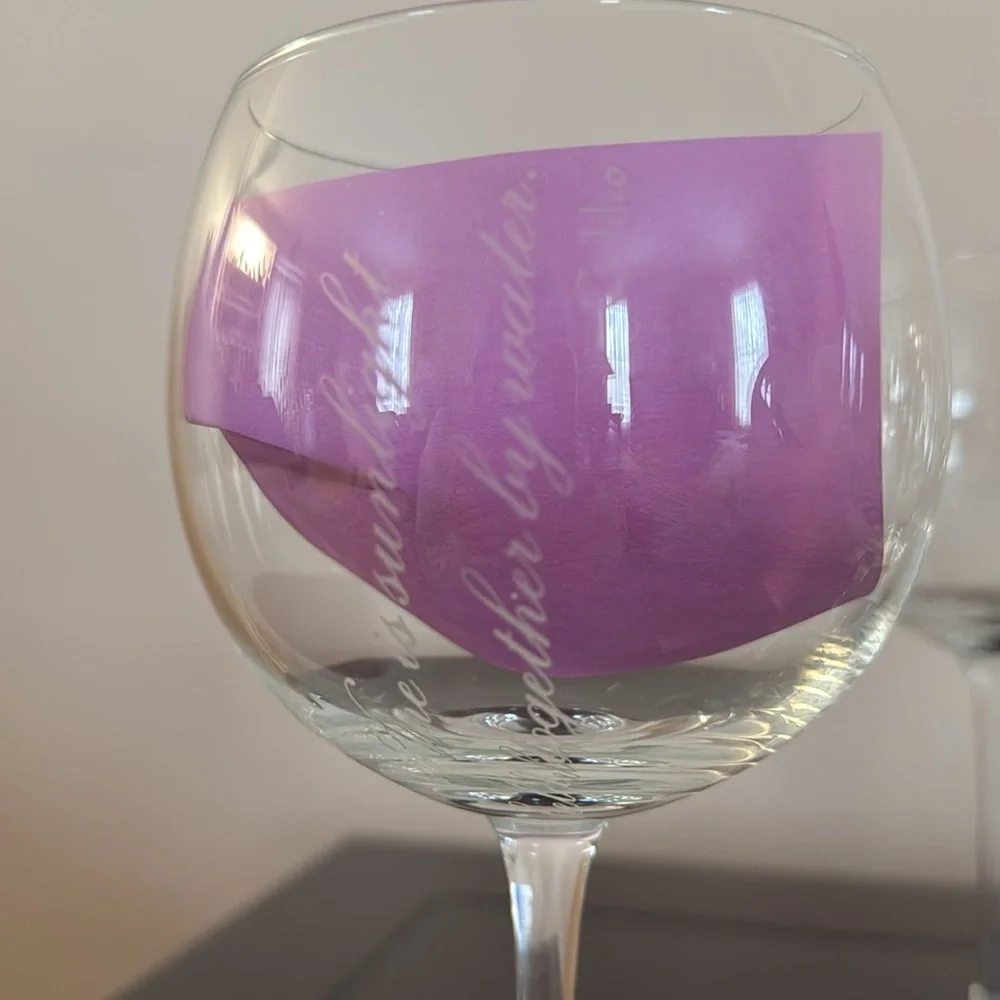 Pottery Barn Wine Quote Red Wine Glasses - Picture 4 of 9
